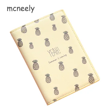 

Mcneely Travel supplies Fruit Pineapple Passport Holder Lady PU Leather Passport bag women card holder passport cover wholesale