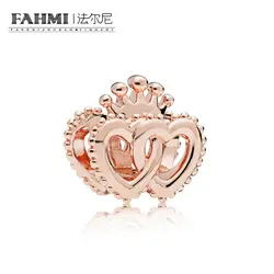 Фахми 100% 925 пробы Silver 1:1 оригинальный 787670 ROSE блокированы коронован сердца очаровательные Роскошные ювелирные изделия Для женщин