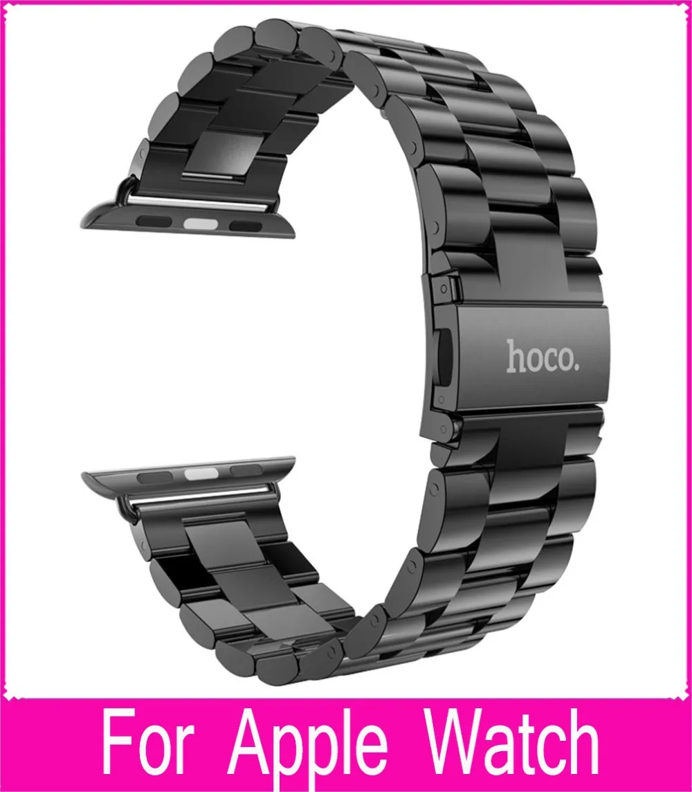 10pcs DHL For HOCO Apple Watch Bands 42mm 38mm Black Stainless Steel Strap Classic Buckle Adapter