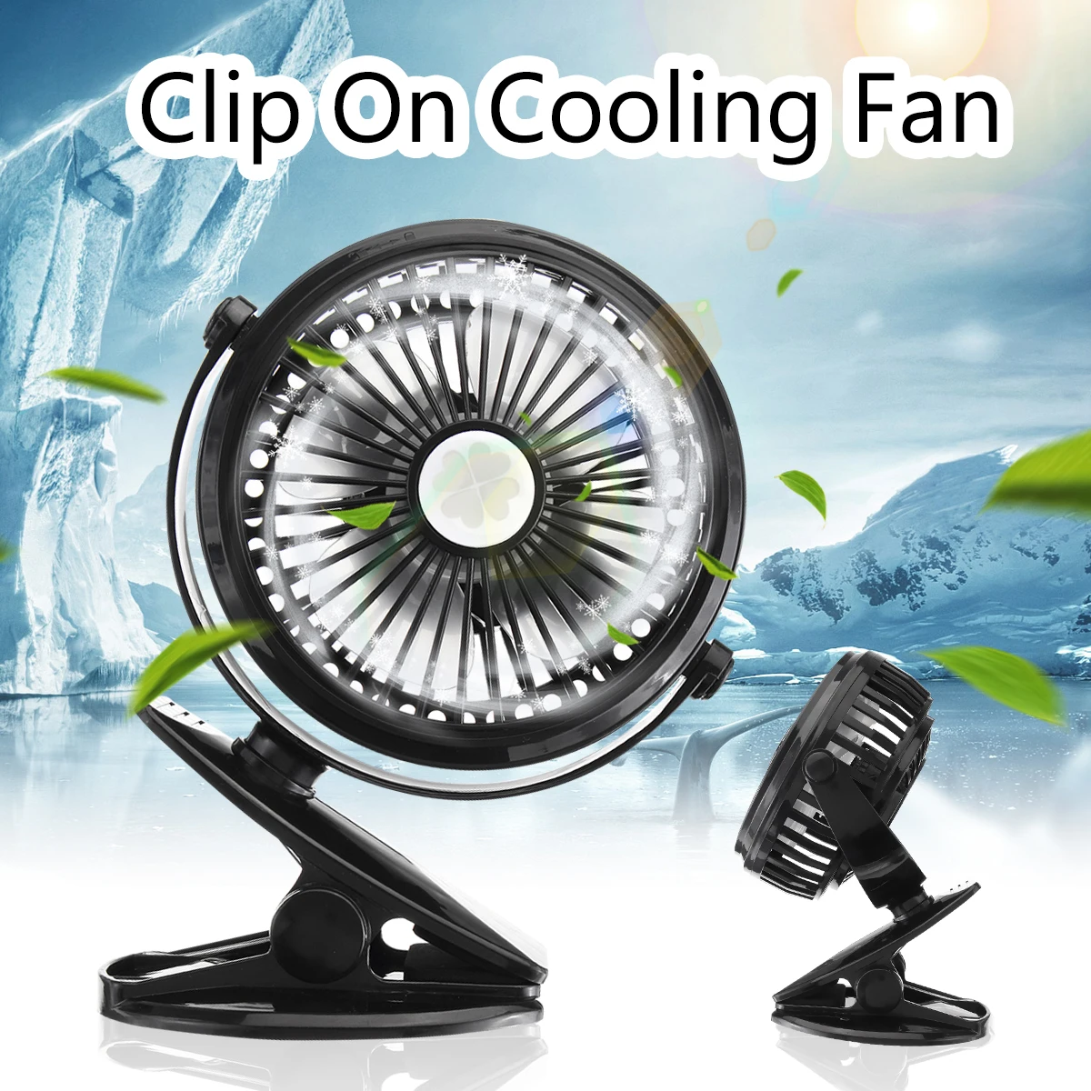 

USB Rechargeable Battery Mini Mute Clip Fan 4 Blades Stroller Bed Clip Fans Air Cooling 3 Speeds Desk USB Fan 360 Degree Rotate