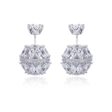 XIUMEIYIZU сверкающий одежда высшего качества CZ шарики из камня для женщин Роскошные спереди сзади две стороны серьги гвоздики