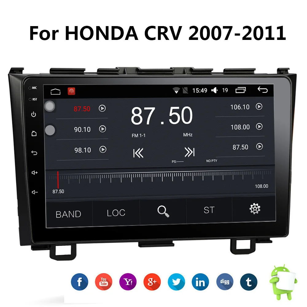 

9" Android 8.1 2Din Car Multimedia 1G+16G Radio Stereo GPS 2Din Navigation Bluetooth for Honda CRV 2007-2011 Autoradio 47