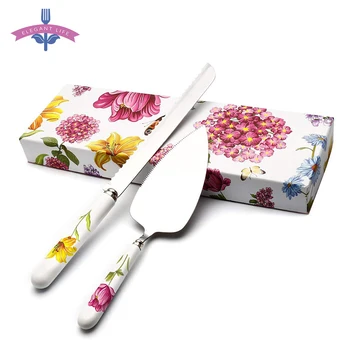 

2 PCS Cake Knife Set Cake Shovel Stainless Steel Ceramic Pizza Cheese Shovel Kitchen Baking Tool Food Serving Turner Divider RU