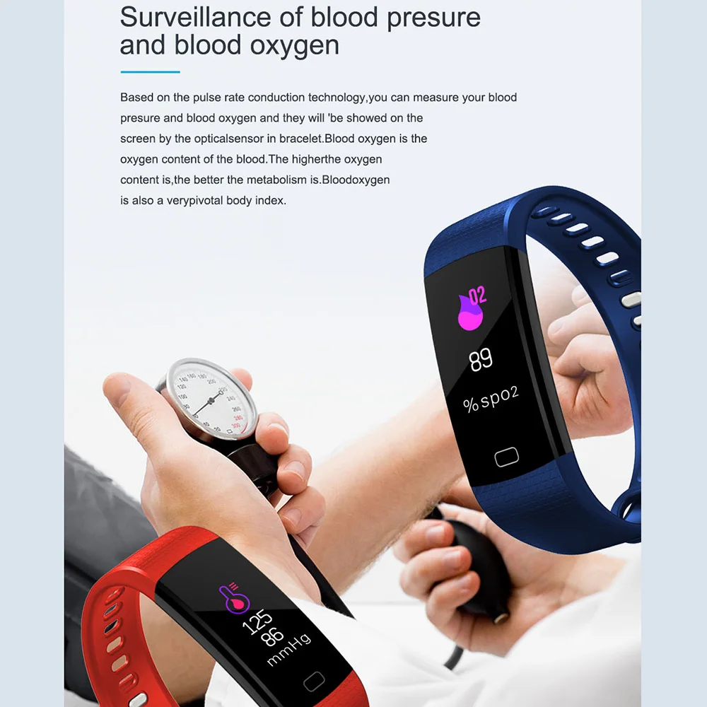  TimeOwner Smart Band Y5 Heart Rate Blood Pressure Monitor High Brightness Colorful Screen Smart Bra - 32861407801