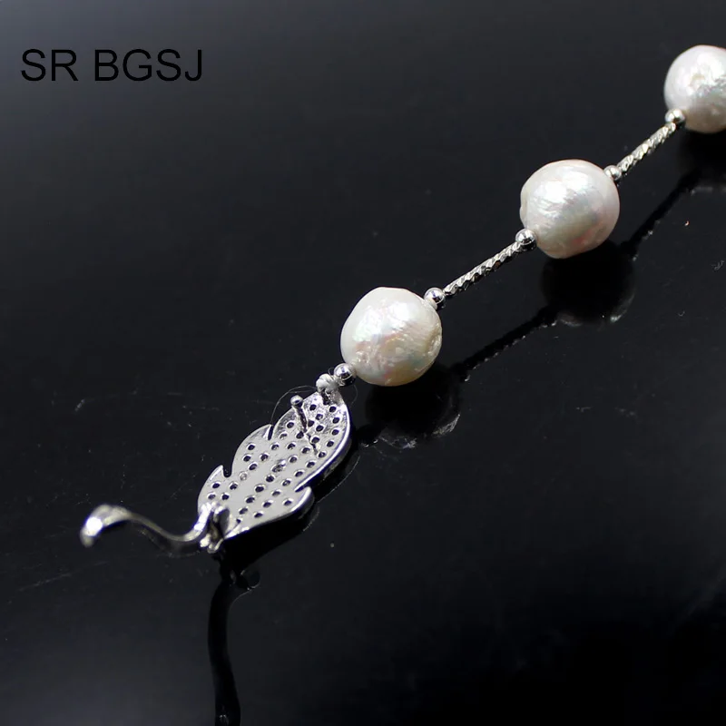 Free Shipping White Edsion FW Pearl Beads Brass Drop Leaf Rope Sweater Necklace 9 10mm 36&quot| |