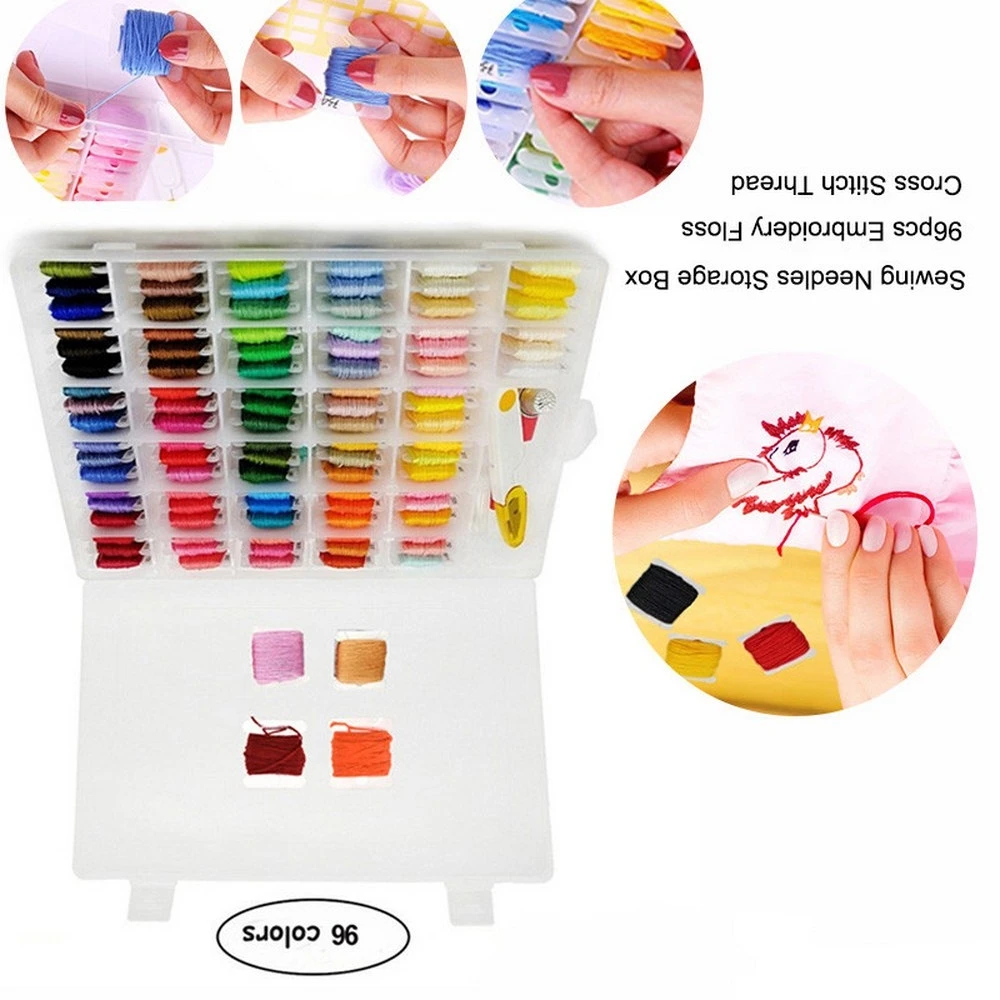 

DIY Embroidery 96 Color Line Cross Stitch Wire Box Set Printing Embroidery Tool Set Accessories Color Embroidery Thread Box