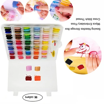 

DIY Embroidery 96 Color Line Cross Stitch Wire Box Set Printing Embroidery Tool Set Accessories Color Embroidery Thread Box