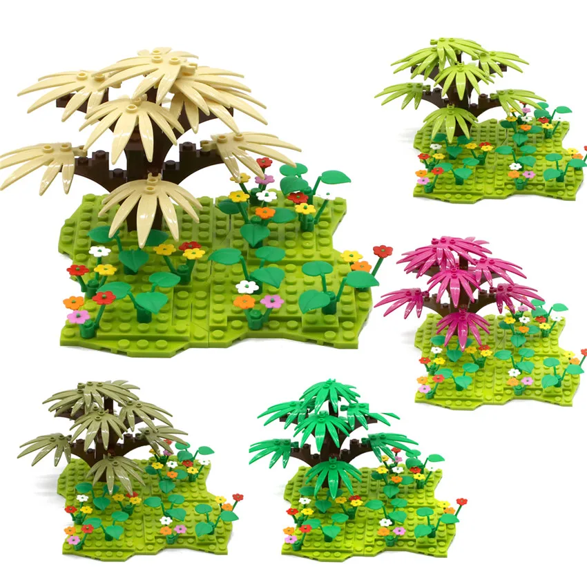 

Creative Toy Palm Tree Building Blocks City Street MOC Forest Plants Trees and Flowers Accessories Parts Bricks Set Kids Toys