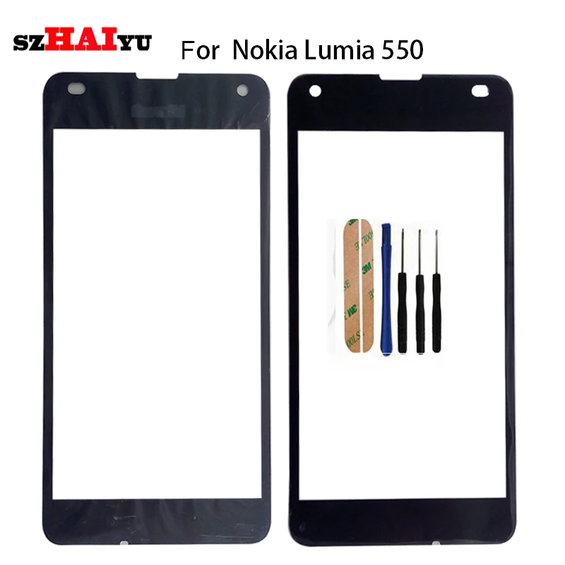 

SZHAIYU Replacement LCD Top Outer Lens Glass Front Screen Panel For Microsoft Nokia Lumia 550 N550 Front Glass + Kits