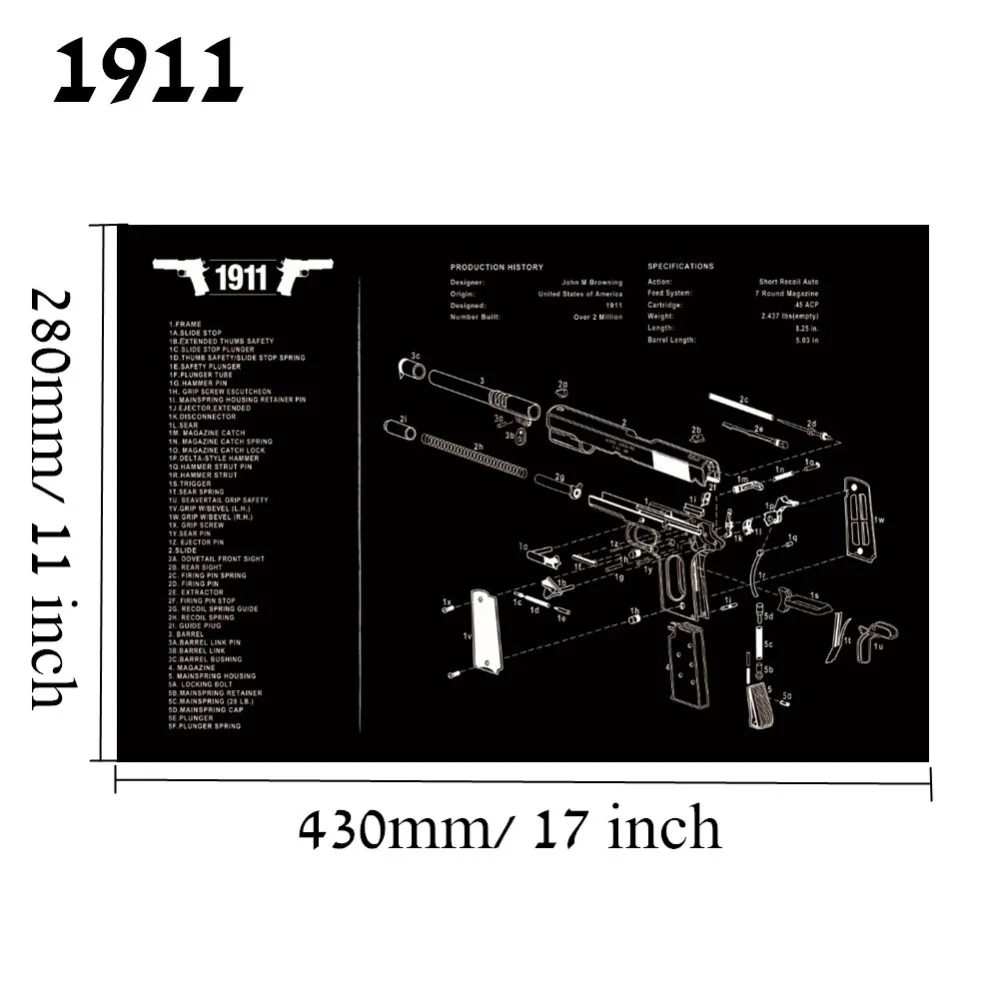 Большой чистящий коврик для ружья AR15 AK47 Glock 1911 SIG винтовка пистолет оружейный оружейник разборка ремонт набор инструментов для сборки скамьи колодки