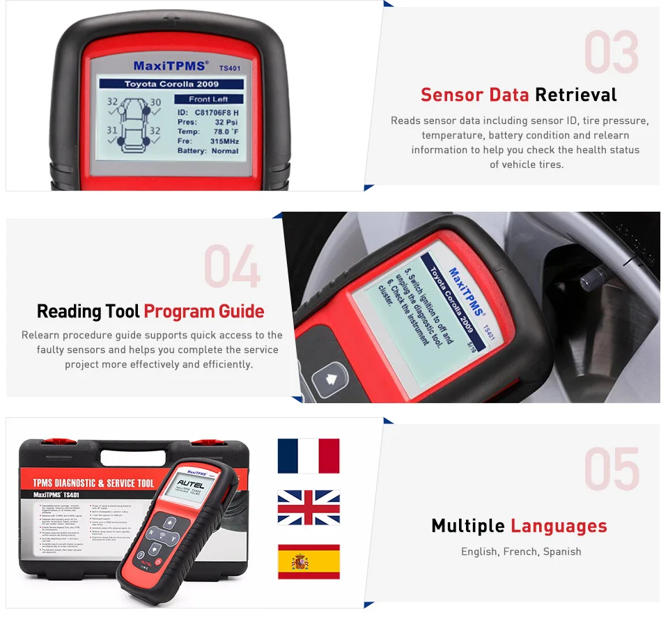 Autel MaxiTPMS TS401 TPMS диагностический Сервис Инструмент предварительный выбор процесс предлагает более быструю активацию с 315 МГц 433 МГц Mx-sensor