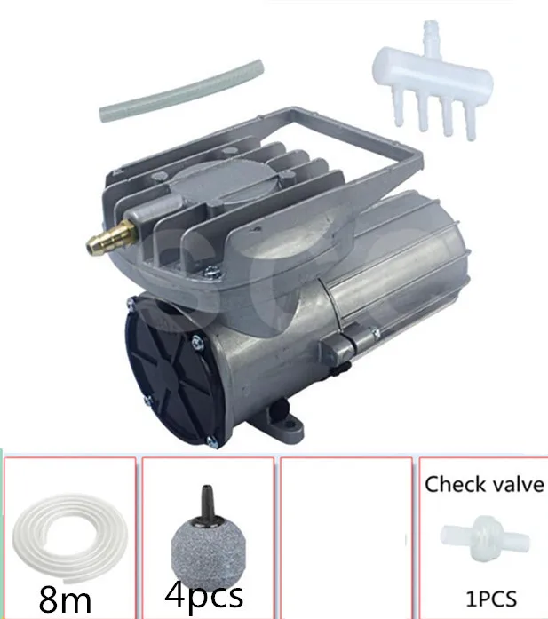 Садок для рыбы DC12V 0.06MPA воздушный насос 18 Вт для аквариума электромагнитный воздушный насос для пруда Aquaponics Гидропоника+ набор аксессуаров - Цвет: ACQ-902 A SET