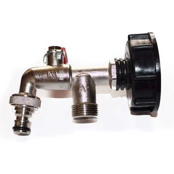 

1pc IBC Double Adapter Rainwater Tank Water Connector Accessories 1000 Liter IBC Water Tank S60X6 For Home Garden
