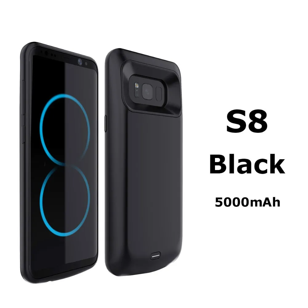 Ext power Чехол для мобильного телефона, внешний аккумулятор, перезаряжаемый чехол для samsung Galaxy S8 Rondaful, чехол для samsung Galaxy Note 9 - Цвет: Black For S8