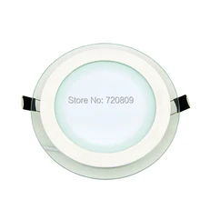 Заводская поставка 10 шт./партия 12 Вт Светодиодный стеклянный круглая Светодиодная панель ультратонкий AC85-265V кухонный светильник