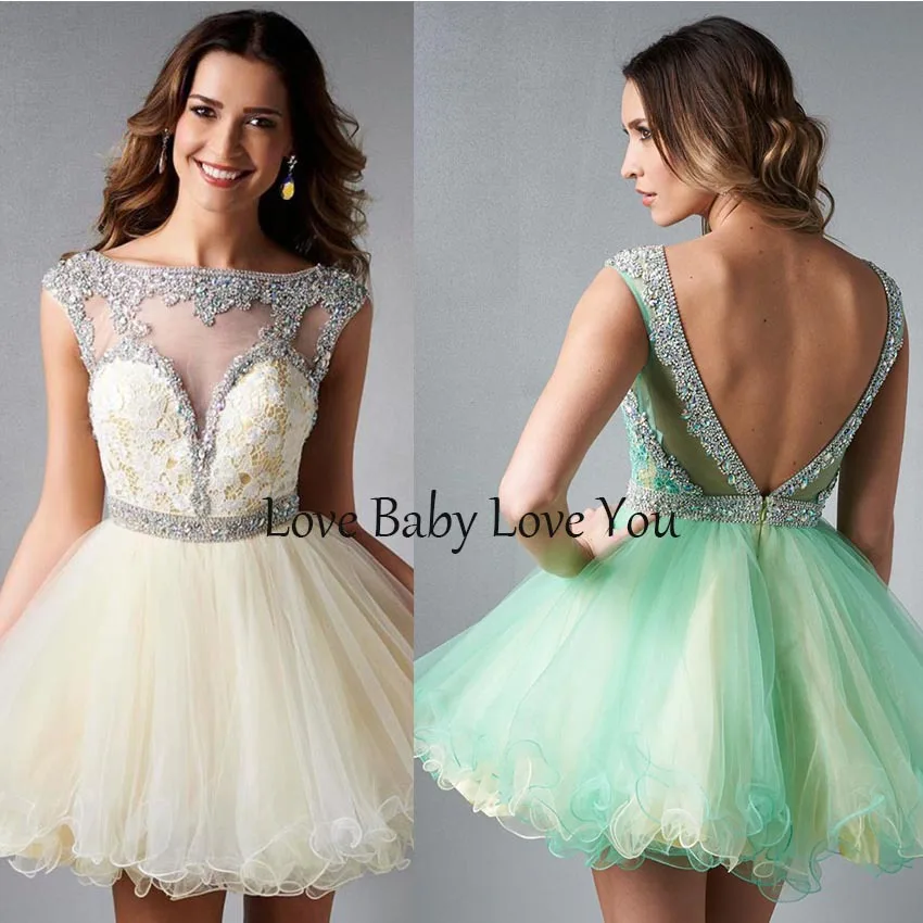 2015 Luxury Cocktail &ampHomecoming Dress Cap Sleeve Beaded Short Party Graduation | Свадьбы и торжества