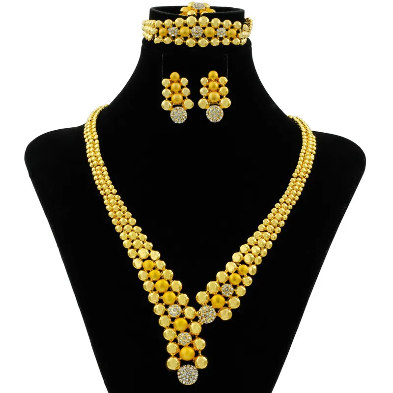 Liffly Luxury Women's Jewelry Fashion Gold Crystal ...