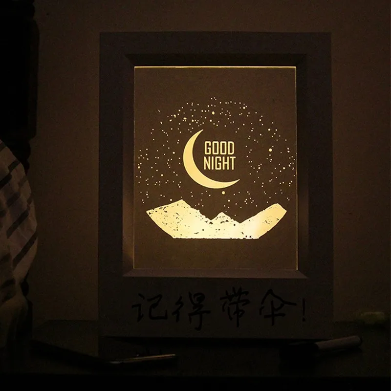

A4 Size USB Battery LED Combination Night Light Box DIY Letters Symbol Cards Decoration Lamp Message Board Lightbox
