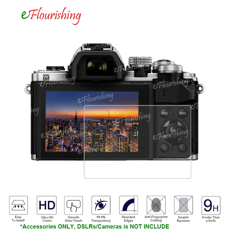 

Tempered Glass LCD Screen Protector for Olympus DSLRs OM-D E-M1 Mark II E-M5 Mark II E-M10 Mark II E-M10 Mark III Camera-@