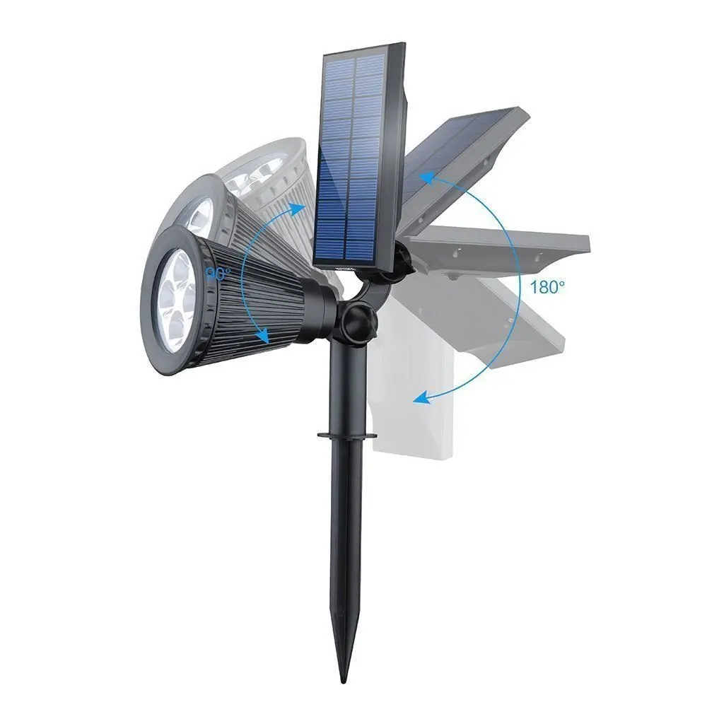 Solares à Prova Iluminação de Segurança ao ar T-sunrise Solar Spotlight Paisagem Luzes d' Água Ip65 Graden Livre Ajustável 6000 k Branco Frio 5 Prova D' Água IP65 Graden Iluminação De