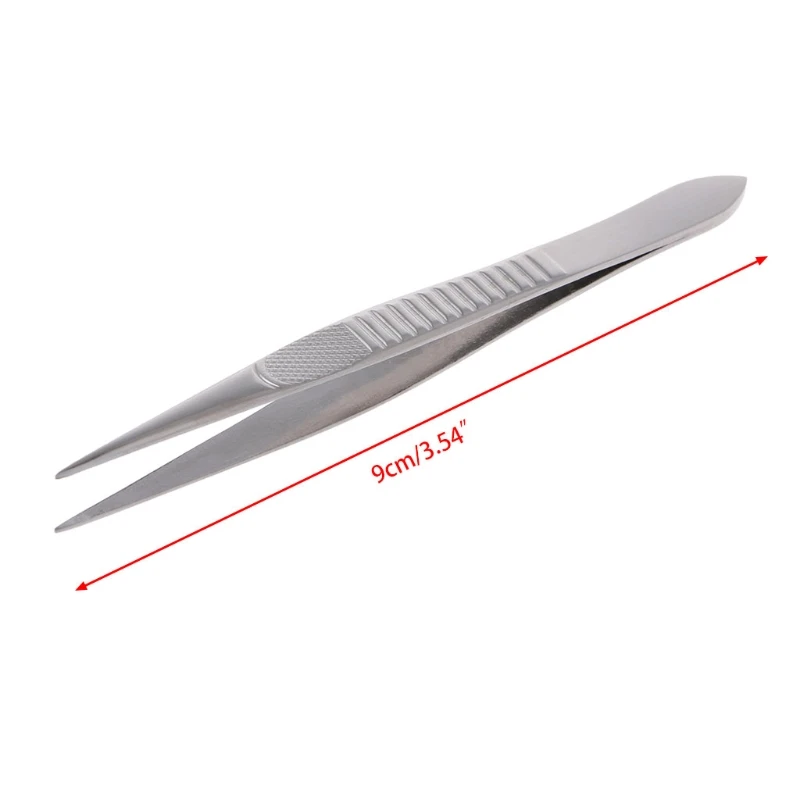 1pc Professional Stainless Steel Straight Fine Point Tweezers For Eyelash Extension Eyebrow Tweezer Make Up Accessories eyelash tweezers eyebrow tweezers