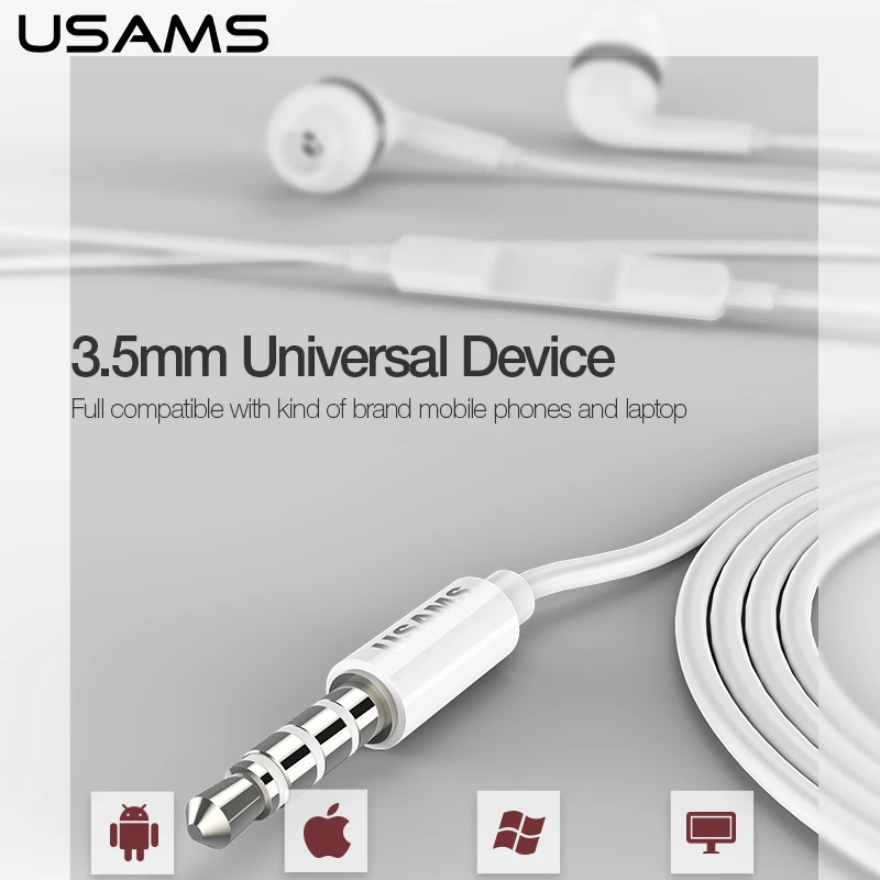 USAMS EP23 In-ear Earphone Fashion Earbuds Bass Earphone for Phone High Quality Earphone for Xiaomi