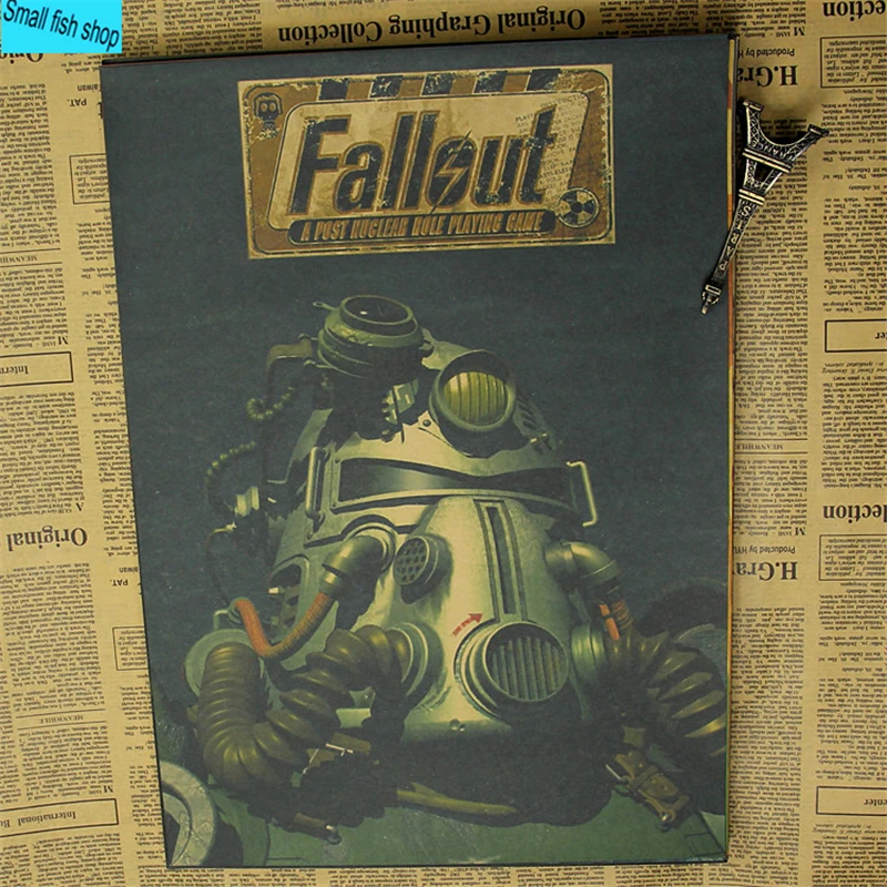 Fallout 3 4 игровой Плакат Украшение для домашнего интерьера крафт-игра плакат Рисунок основные наклейки на стену - Цвет: Белый