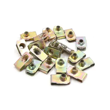 

uxcell 20Pcs 5mm Thread Hole Metal Fastener U-Type Clips Retainer Rivets for Car Bumper