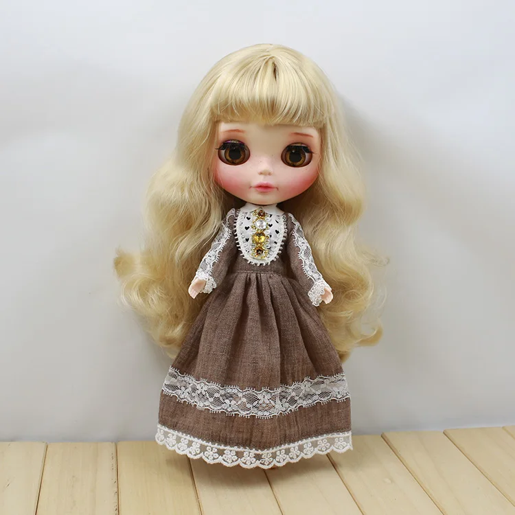 Blyth doll ледяное платье ретро мозаичные украшения платье