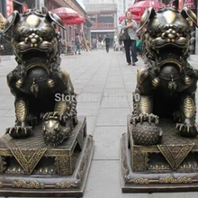 > Китайский Regius дворец чистая бронза отогнать злых Гардиан Фу Собака Лев Пара