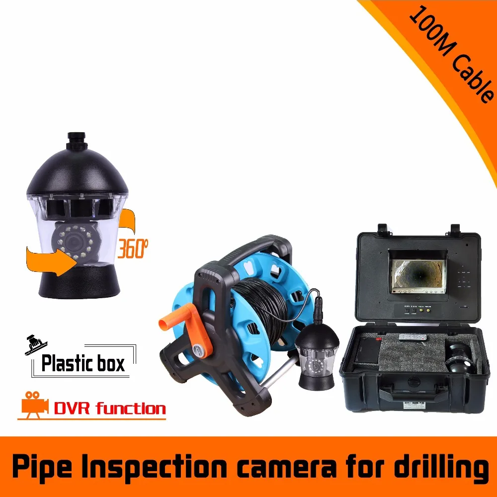 1 set 100M Cable Well Use 360 degree rotation camera with DVR function Sewer Inspection