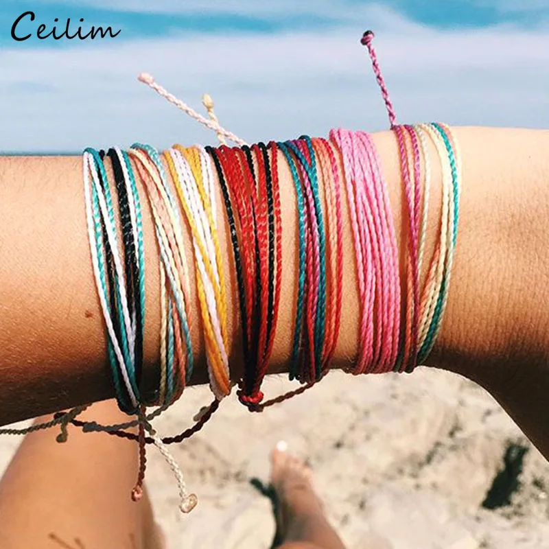 

Bohemian Colorful Rope Layered Bracelets for Women Girls Adjustable Handmade Weave Wax String Wrap Bracelets Friendship Jewelry