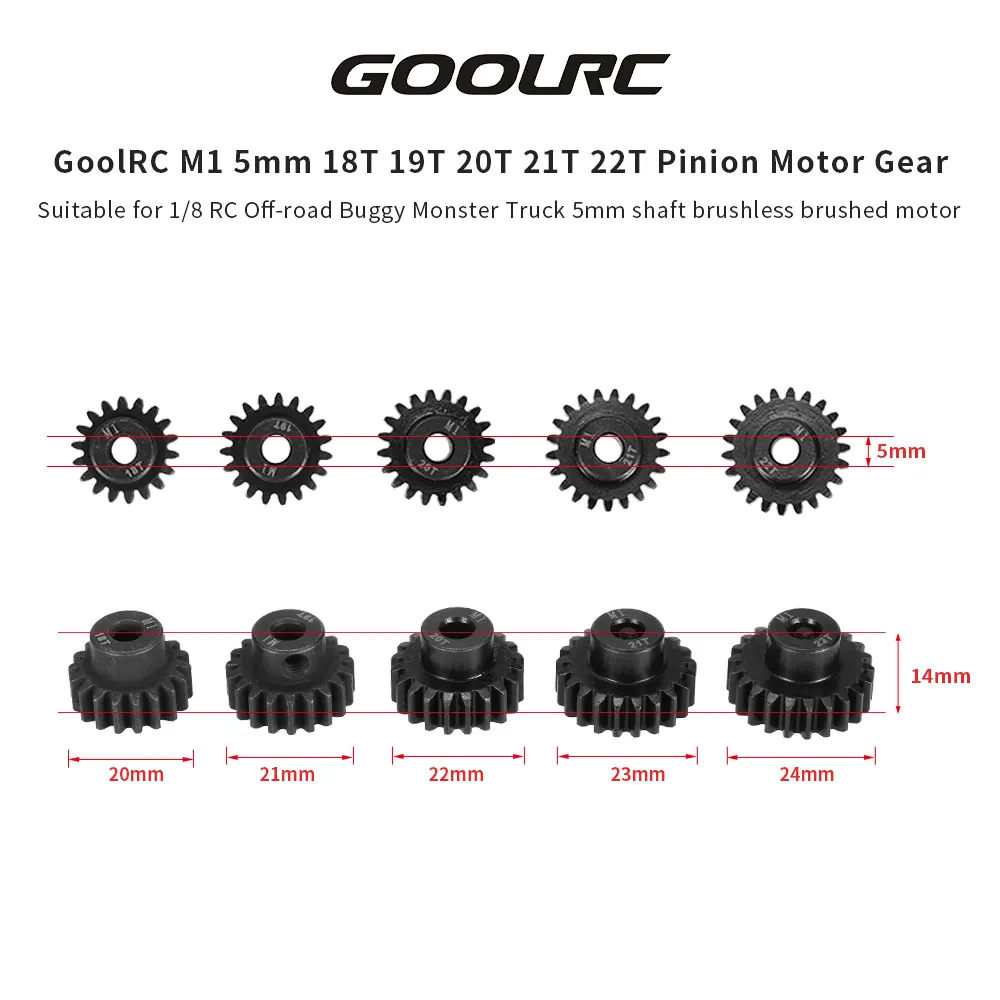 Оригинальный GoolRC M1 5 мм 18T 19T 20T 21T 22T вал стальной Шестеренчатый двигатель для