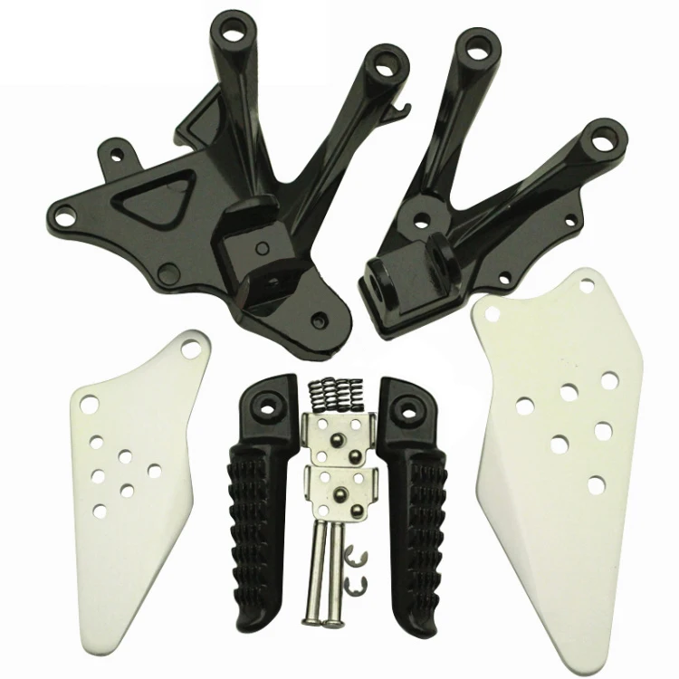 

For 2006-2010 Kawasaki Ninja ZX10R ZX-10R Front Footpegs Foot pegs Footrest Rests Pedals Bracket BLACK SILVER 2006 2007-2010