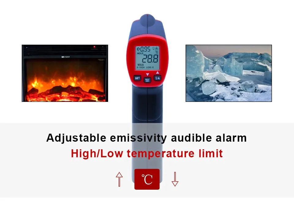 Инфракрасный термометр бесконтактный быстрый тест макс мин дисплей Промышленный Мини цифровой измеритель температуры сканирование UNI-T UT300S