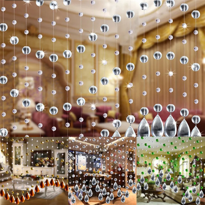 

2017 DIY High Quality Crystal Glass Bead Curtain Luxury Living Room Bedroom Window Door Wedding Decor Dropshipping B35