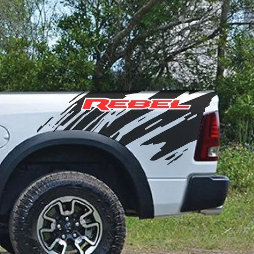 For 2 Color Dodge Ram Rebel Splash Grunge Logo Truck Vinyl Decal bed Graphic Cast | Автомобили и мотоциклы