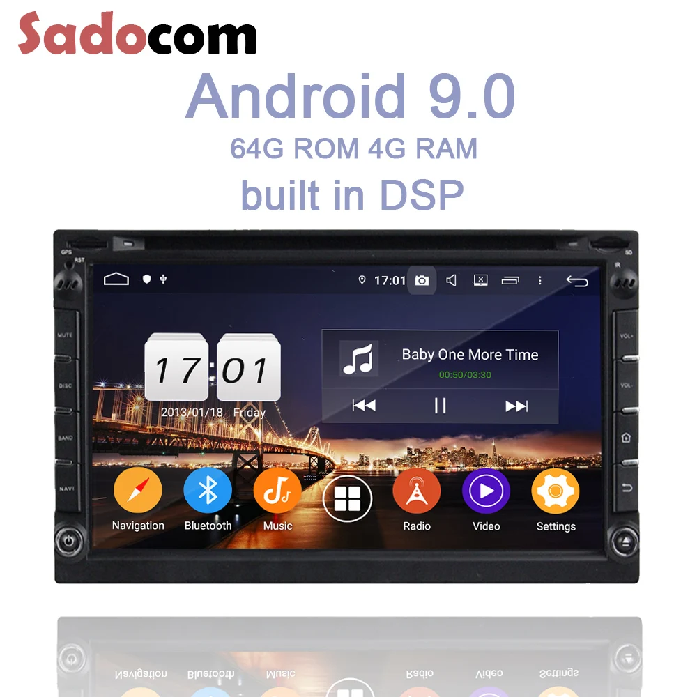 Sale DSP IPS TDA7851 2 din Android 9.0 4GB RAM 64GB ROM 8 Core Car DVD Player Navi RDS Radio Band wifi Bluetooth 4.2 For universal 0