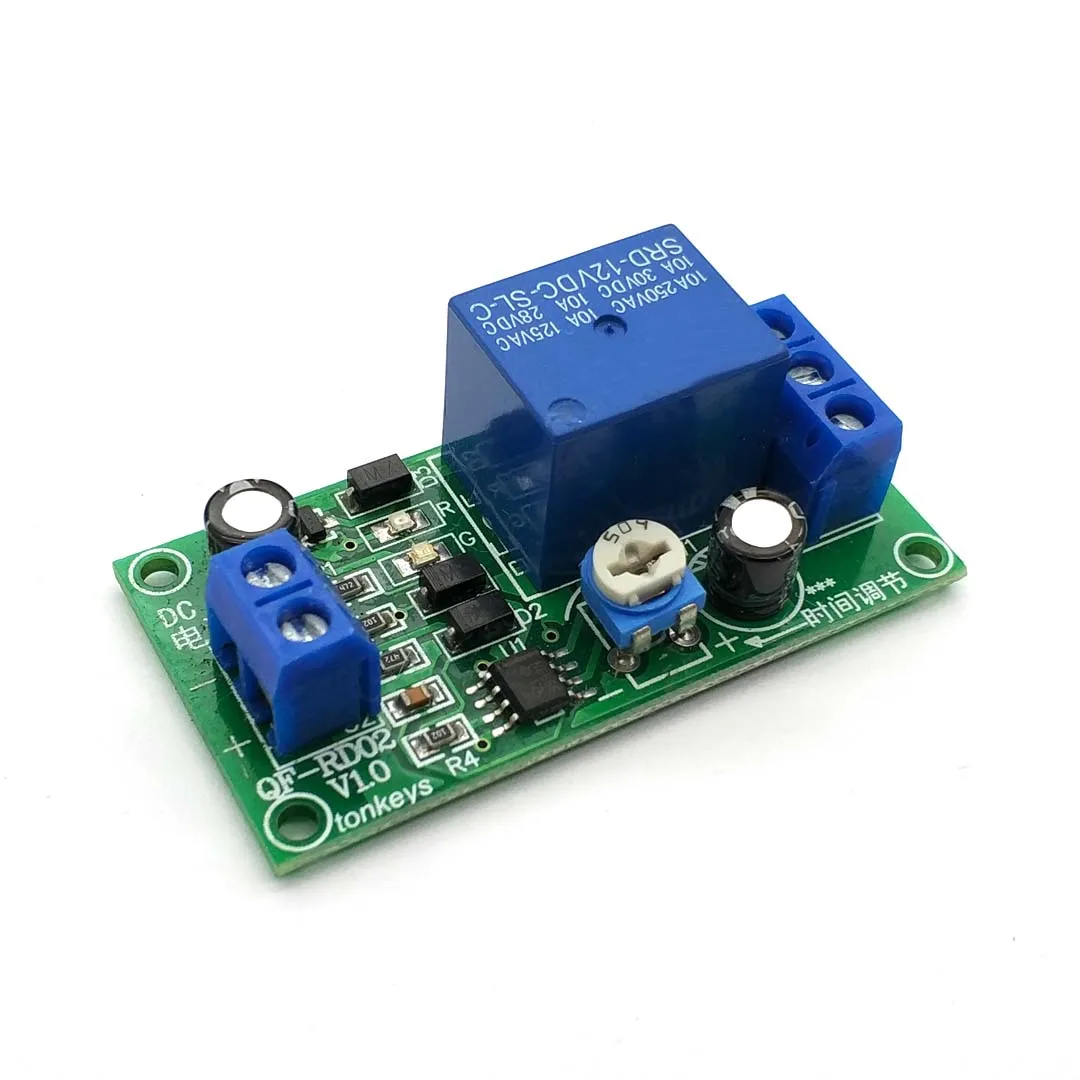 5mA DC12V NE555 0-60 Seconds Delay OFF Relay Timer Switch Module With Indicator