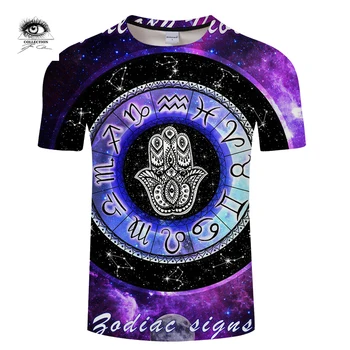

Zodiac signs By Pixie coldArt 3D Print T shirt Men Summer Anime Short Sleeve Streetwear Boy Top&Tee Tshirts Purple Drop Ship