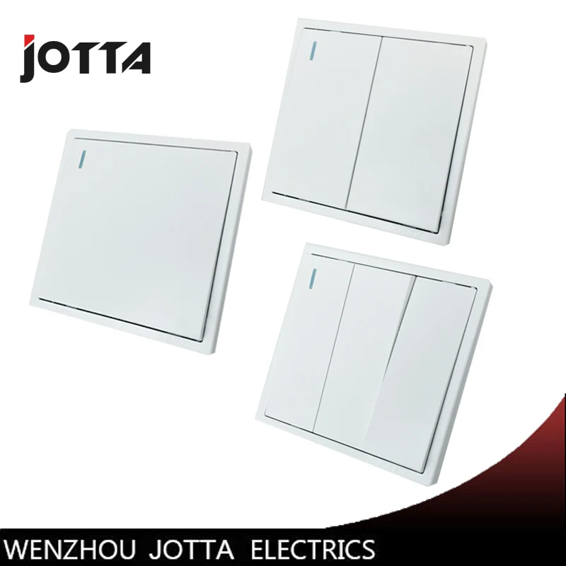 

white Wall Switch Panel Light Switch 2 Gang 2 Way Push Button LED Indicator 16A,110~250V, 220V