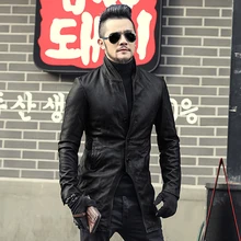 Мужская осенняя куртка из натуральной кожи, модная однотонная овчина, европейский стиль, мужская мотоциклетная Байкерская кожаная куртка, Новинка