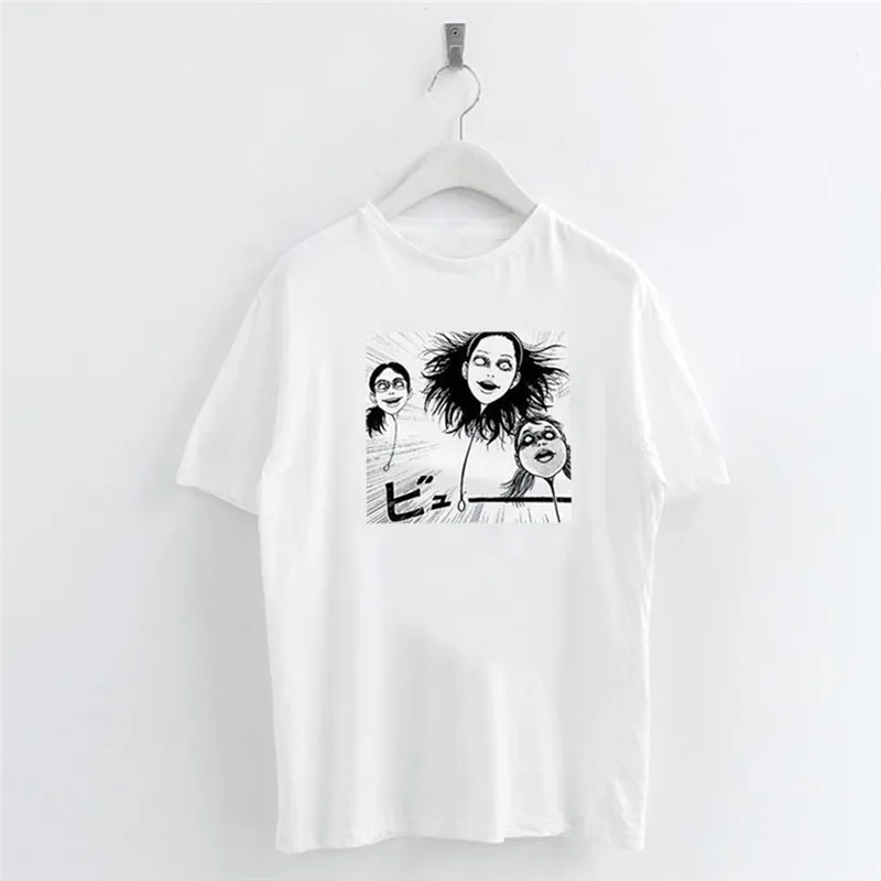 

Horror Comics Printed Female T Shirts Short Sleeve O Neck Sweet Female T-shirt Spring Summer Casual Tee Tops