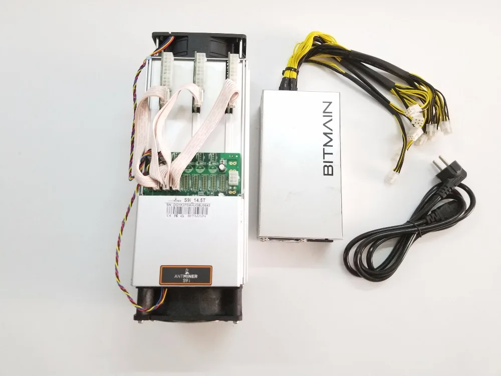 Новейший AntMiner S9i 14,5 T с BITMAIN APW7 1800W PSU ASIC Майнер для биткойнов Майнер Btc BCH Майнер лучше, чем Antminer S9 S9i 13,5 T