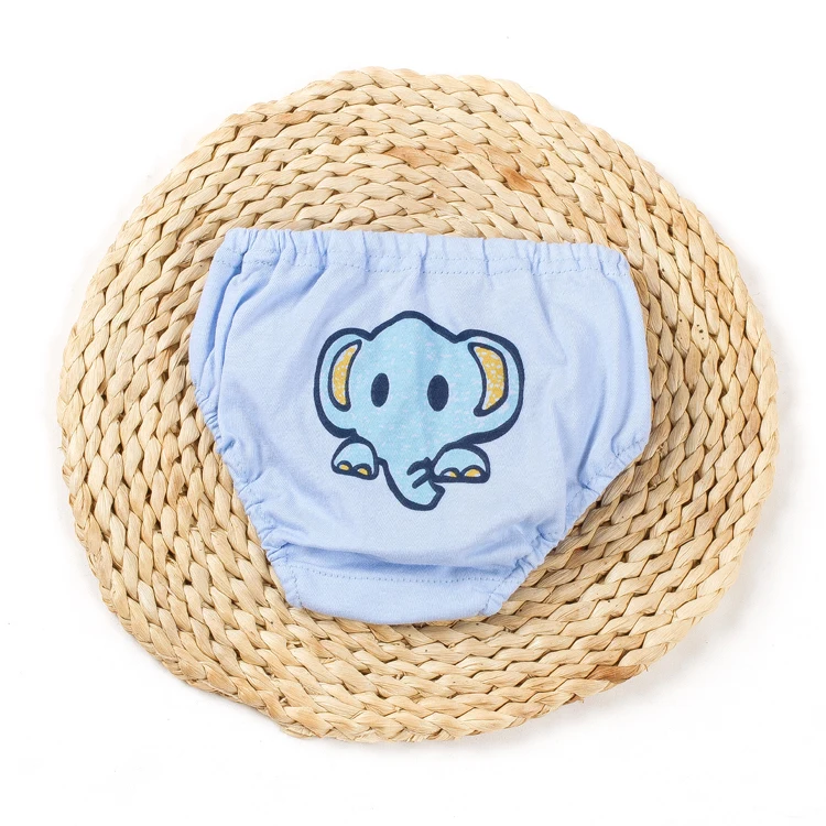 cartoon baby underwear baby panties infant underpants soft cotton elastic waist yellow blue  white pink for boys and girls  (2)