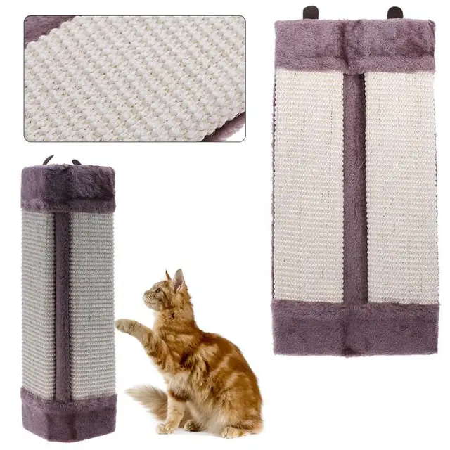 Folding Funny Cat Scratch Toy Catnip Sisal Hemp Kitten Cat Scratching Post Training Toy Sofa Wall Corner Scratcher Pad Mat Board