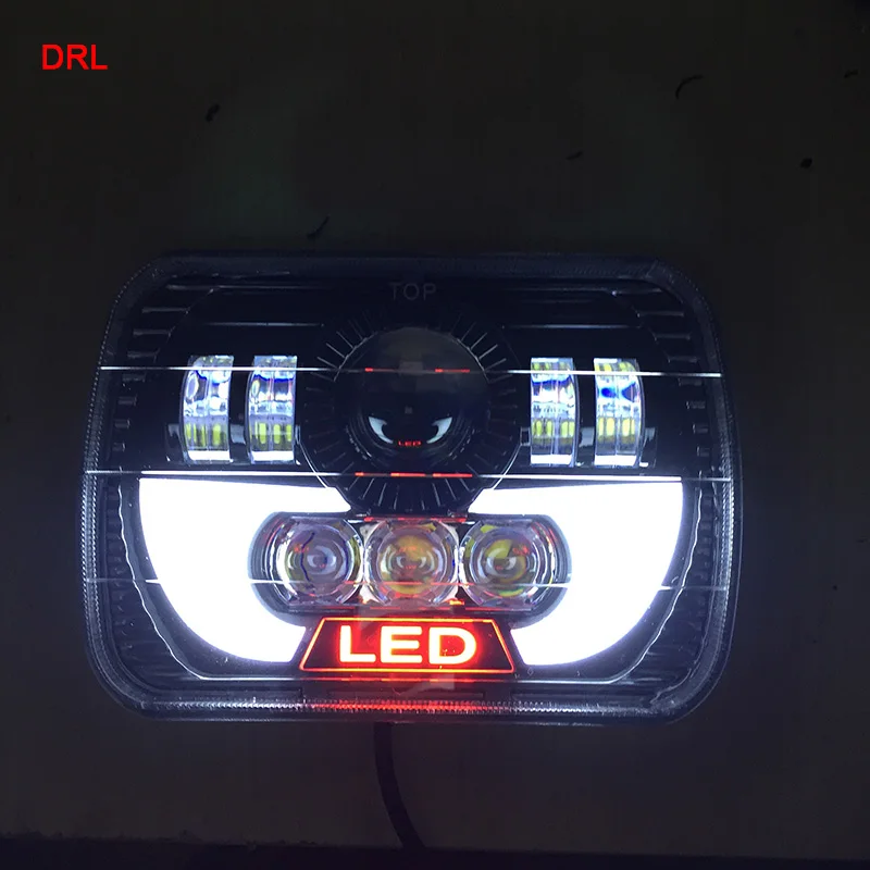 FADUIES Pair 5X7 inch 55W H4 LED Replacement For Sealed Beam With DRL 7x6 inch headlamp For truck FLD 50 60 70 80  (8)
