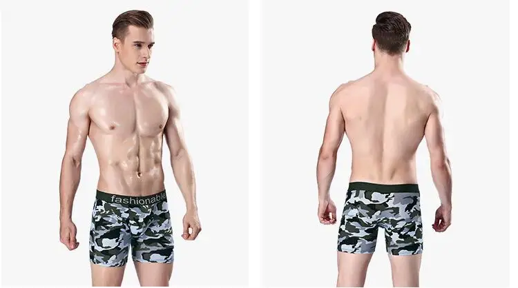 mens cotton boxer shorts Men Boxers Camouflage Long Underwear Short Boxer Breathable Shorts Mens Boxers Underpants Hombres Boxeador Big Size XXXXL male boxers