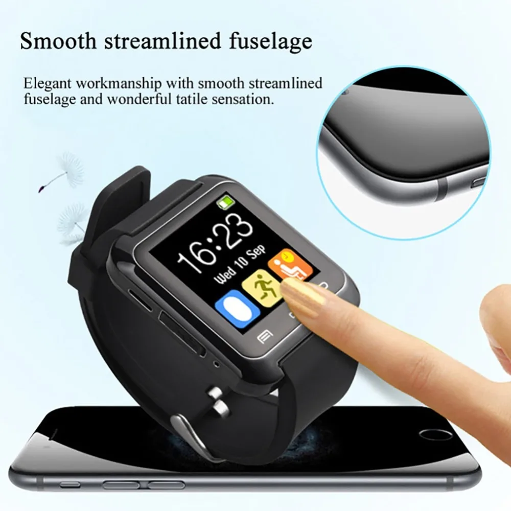 

U8 Wristwatch Bluetooth Smart Watch Message Notification Smartwatches for Android Smartphone IOS Watches Pedometer Remote Camera