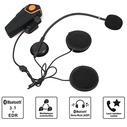 Dbigness2pcs Интерком 1000 м Мотоциклетный шлем Bluetooth беспроводная водонепроницаемая гарнитура Интерком наушники всадники переговорные FM радио